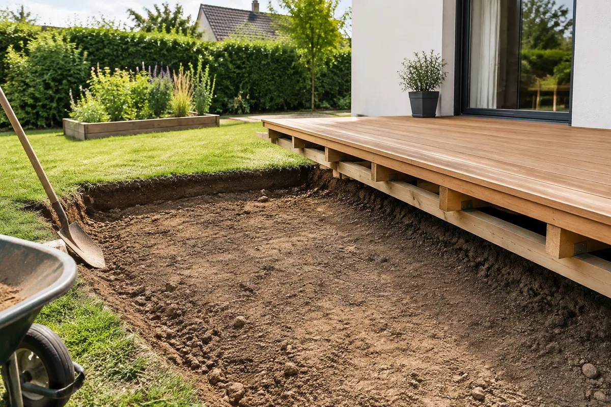Faut-il décaisser le terrain avant de poser une terrasse en bois