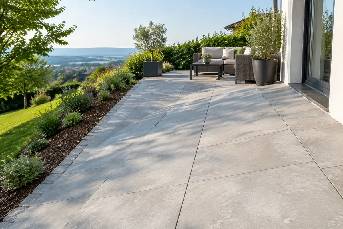 Peut-on poser des dalles sur une terrasse en pente